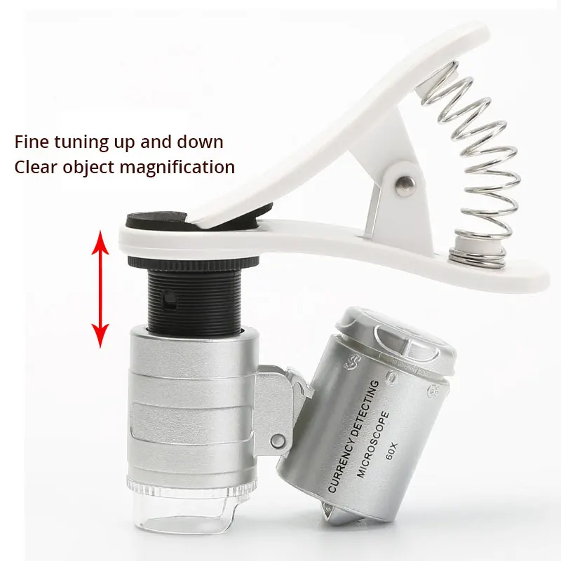 

Universal Mobile Phone Pocket Mini Microscope 60X with LED UV lamp and Clip