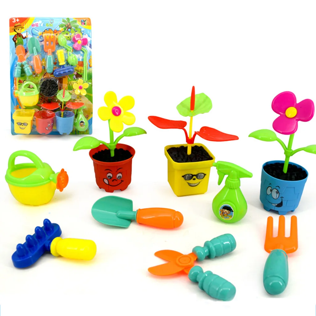 Set Of Baby Kids Gardening Planting Flower Tools With Accessory Role Play Toys