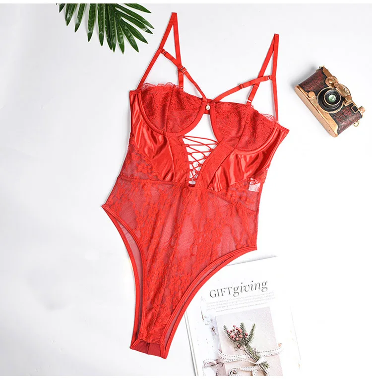 TERMEZY Classic Sheer Lace Bodysuit Women Hollow Out Sexy Backless Mesh Straps Jumpsuit Summer Sleeveless Embroidered Romper