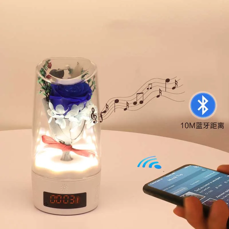 Будильник времени Bluetooth звук 7 цветов огни День Святого Валентина подарок, креативный подарок