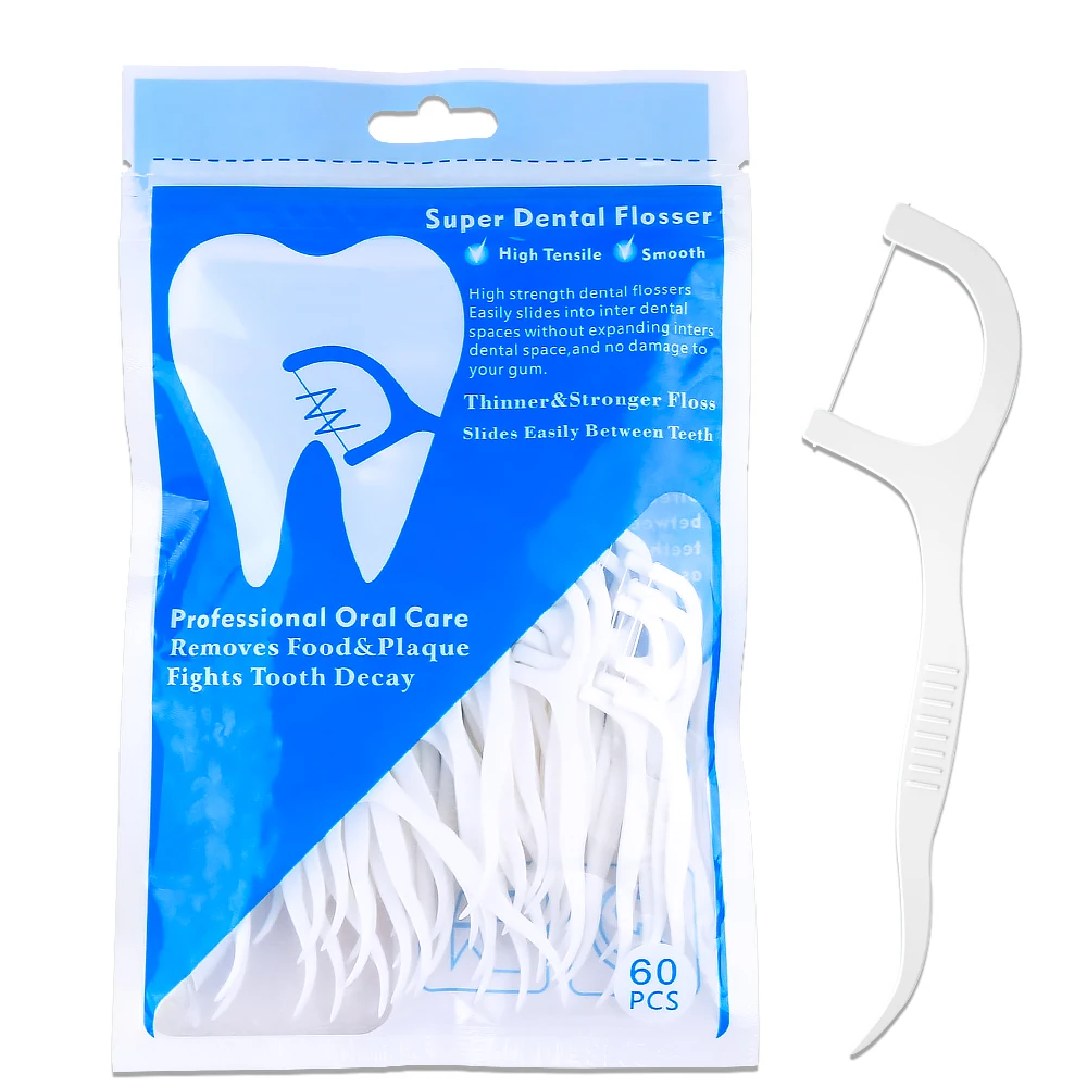 

60pcs Portable Dental Floss Orthodontic care Interdental Brush Oral Clean Floss With Handle Tooth Daily Dental Floss Toothpicks