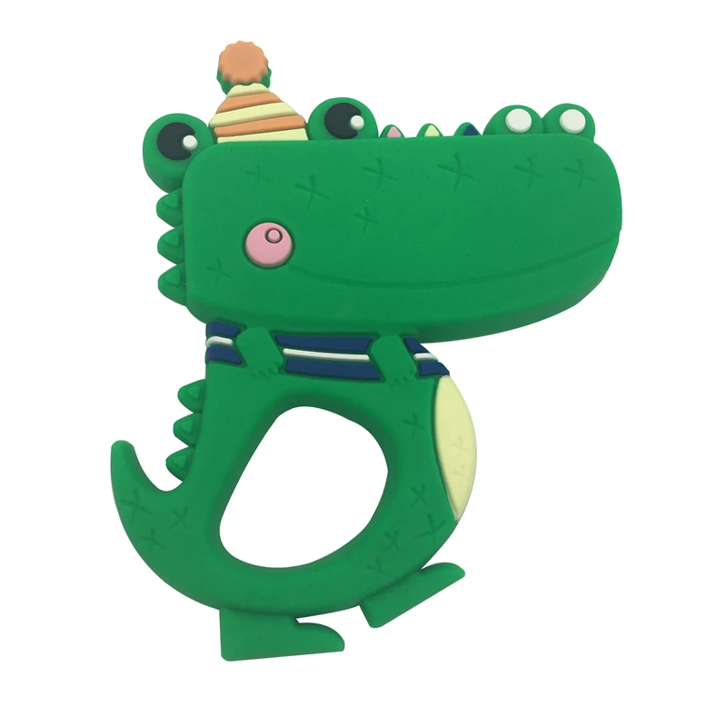 Детский Прорезыватель пищевой силиконовый грызун в форме крокодила DIY пустышка цепь BPA бесплатно Прорезыватель игрушка для зубов Рождественский подарок