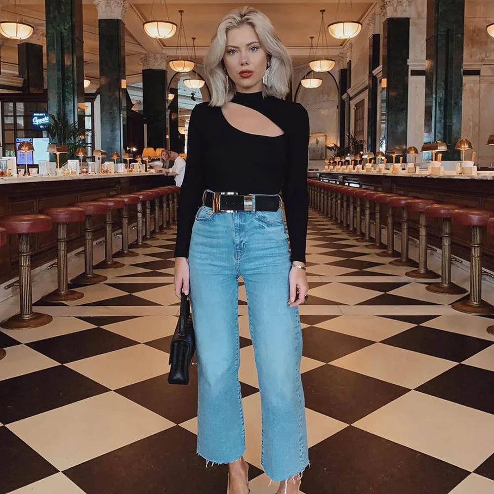 Autumn Spring New 2019  Body Top shirts Long Sleeve Hollow Out Solid Bodysuit Women Clothing Fashion Slim Romper Jumpsuit