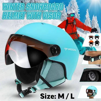 

Ski Helmet Integrally-Molded Skiing Helmet Snowboard Skateboard Outdoor Sports Helmet Lens Visor Goggle Windproof