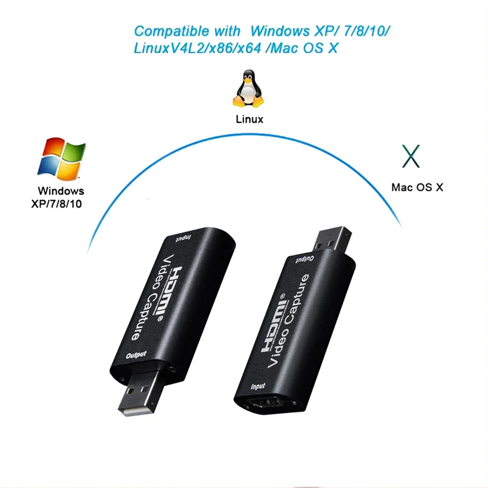 Портативная карта захвата аудио и видеосъемки USB 2 0 HD 1 канал HDMI на 1080P миниатюрная