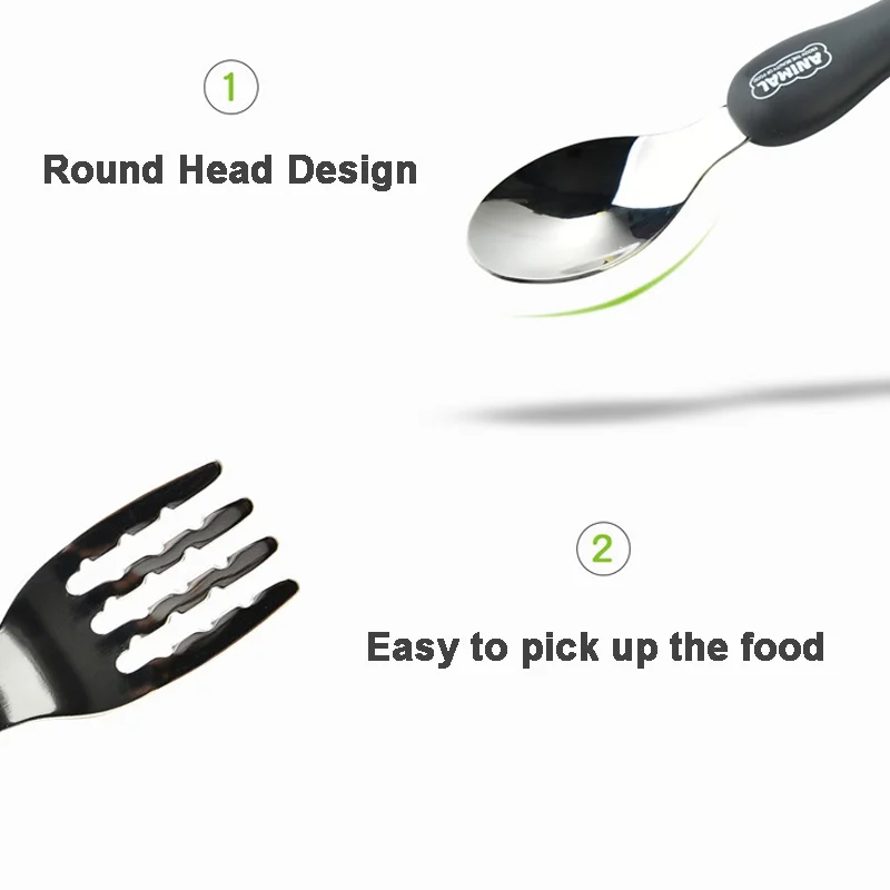 Tableware Cartoon Kids Spoon and Fork Set Dessert Spoon for Children Fork Baby Gadgets Children's Cutlery for Kids cutlery set baby feeding spoons
