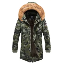 Новинка, Мужская Камуфляжная парка, мужская куртка, зимняя с капюшоном, Вельветовая Толстая ветрозащитная куртка, Мужская теплая камуфляжная куртка средней длины, куртки в стиле "Милитари"