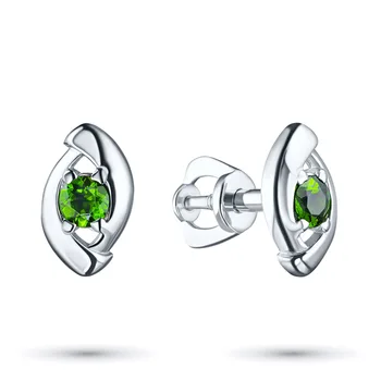 

Pusety of silver with chrome diopside e0605ps04200271