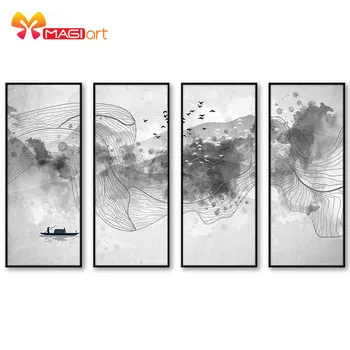 

Cross stitch kits Embroidery needlework sets 11CT water soluble canvas patterns 14C Ancient Chinese style Ink and Mood -NCMS106