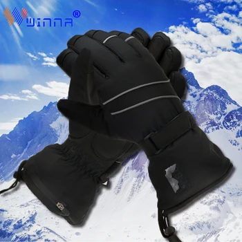 

Winter Warm Heating Gloves With 2200mAh Battery LED Display Waterproof Gloves Woman Man For Fishing Skiing Snowboard motorcycle