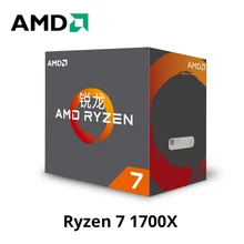 AMD ryzen 7 1700x процессор 3,4 ГГц 8-16-нить 95W TDP processdor am4 socket Настольный запечатанной коробке не включают в себя охлаждающий вентилятор