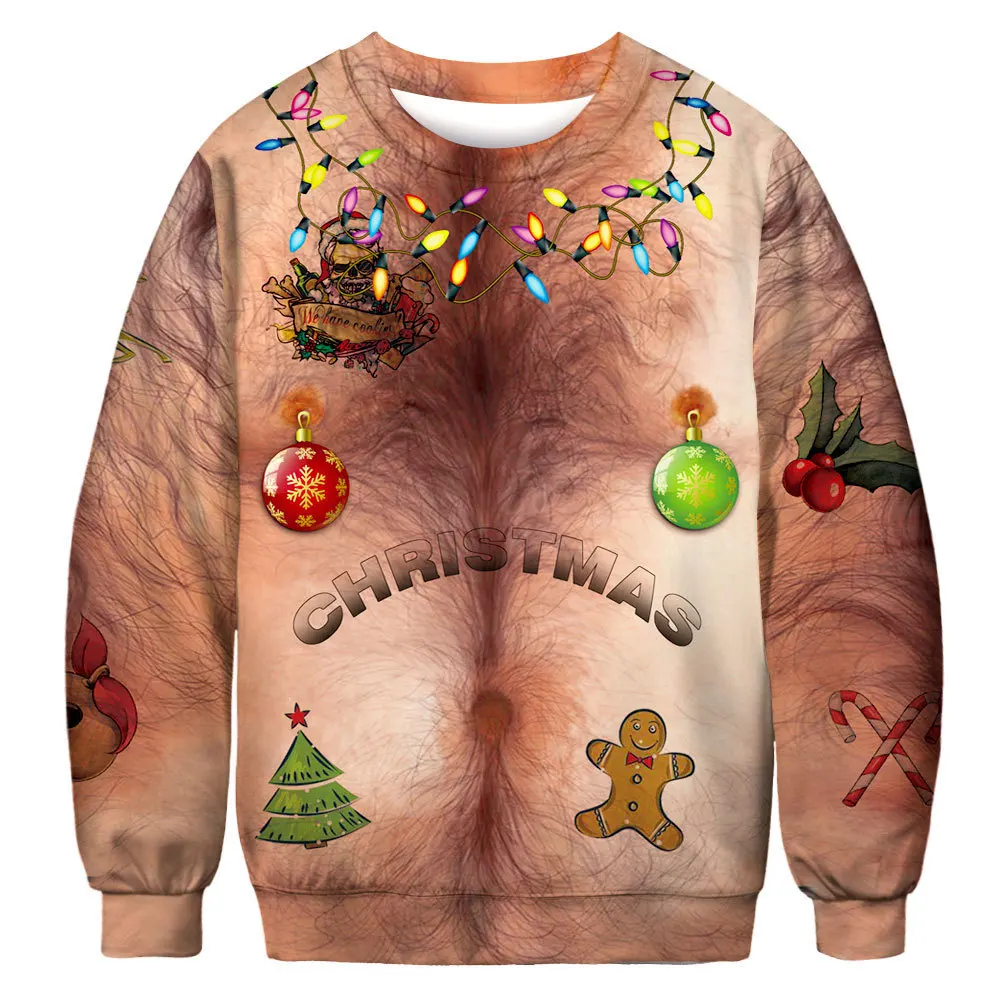 Уродливые Рождественские свитера для мужчин/женщин, пуловер с Санта-эльфом для отдыха, унисекс, забавные женские топы, осенне-зимняя одежда - Цвет: GK013