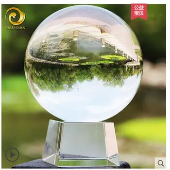 

White crystal ball fortune geomantic transparent acrobatic photograph glass household adornment QUARTZ CRYSTAL home Sphere stand