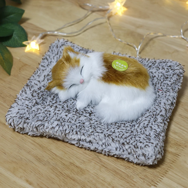 Car Ornament Simulation Sounding Sleeping Cats Plush Toy Birthday Christmas New Year Gift  Kids Boys Girls 3