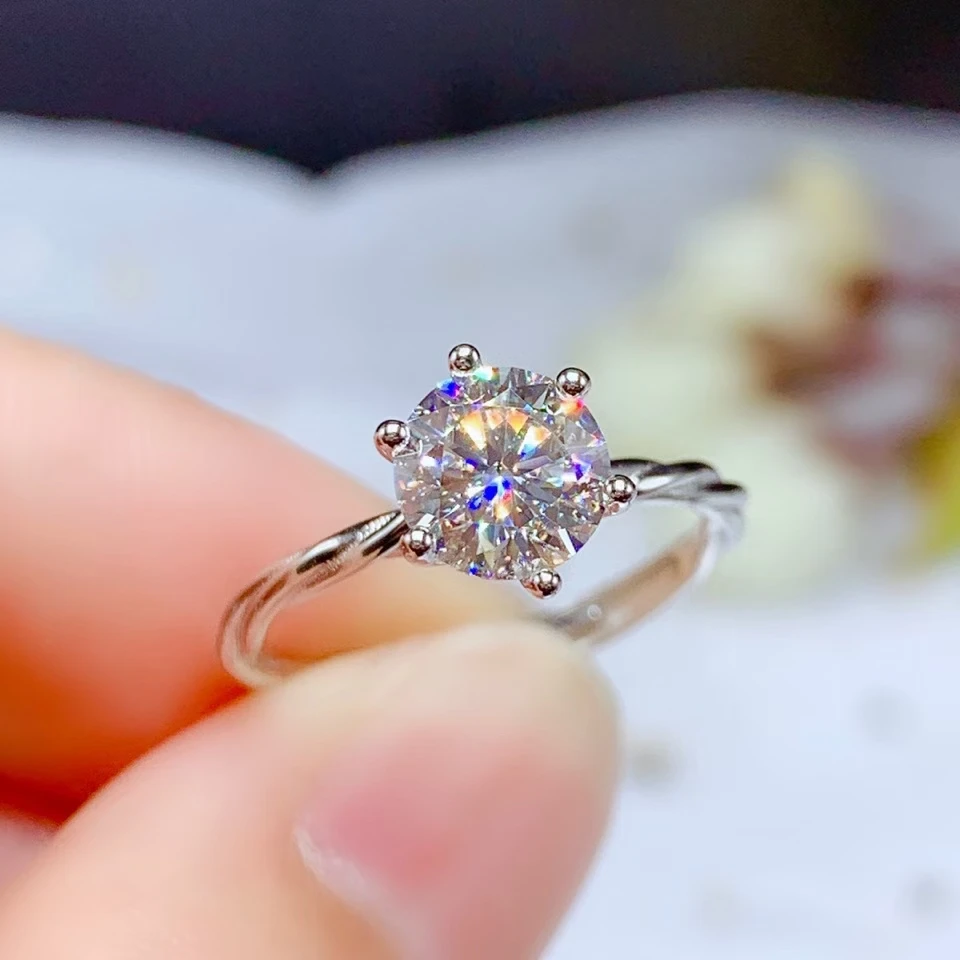 Anillo de piedra preciosa moissanita con luz gloriosa, anillo exquisito, de compromiso regalo de aniversario, anillo de boda, anillo de propuesta|Anillos| - AliExpress