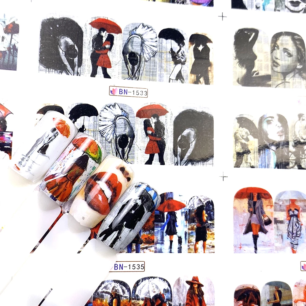 12 видов конструкций романтическая наклейка для ногтей на День святого Валентина