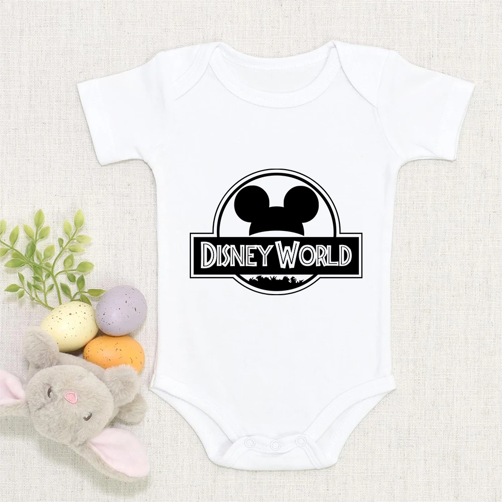 

Disney World Mickey Print Baby Bodysuits Comfy Summer Y2K Four Seasons Short Sleeve O-Neck Infant Newborn Jumpsuit High Quality
