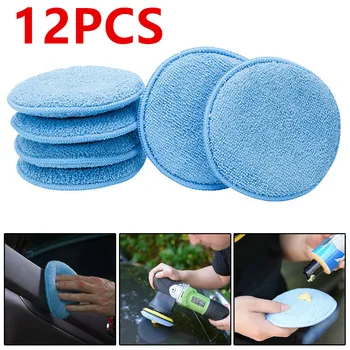 

12PCS Car Waxing Sponge 5inch Microfiber Foam Sponge Polish Wax Car Detailing Cleaning Pad Mat