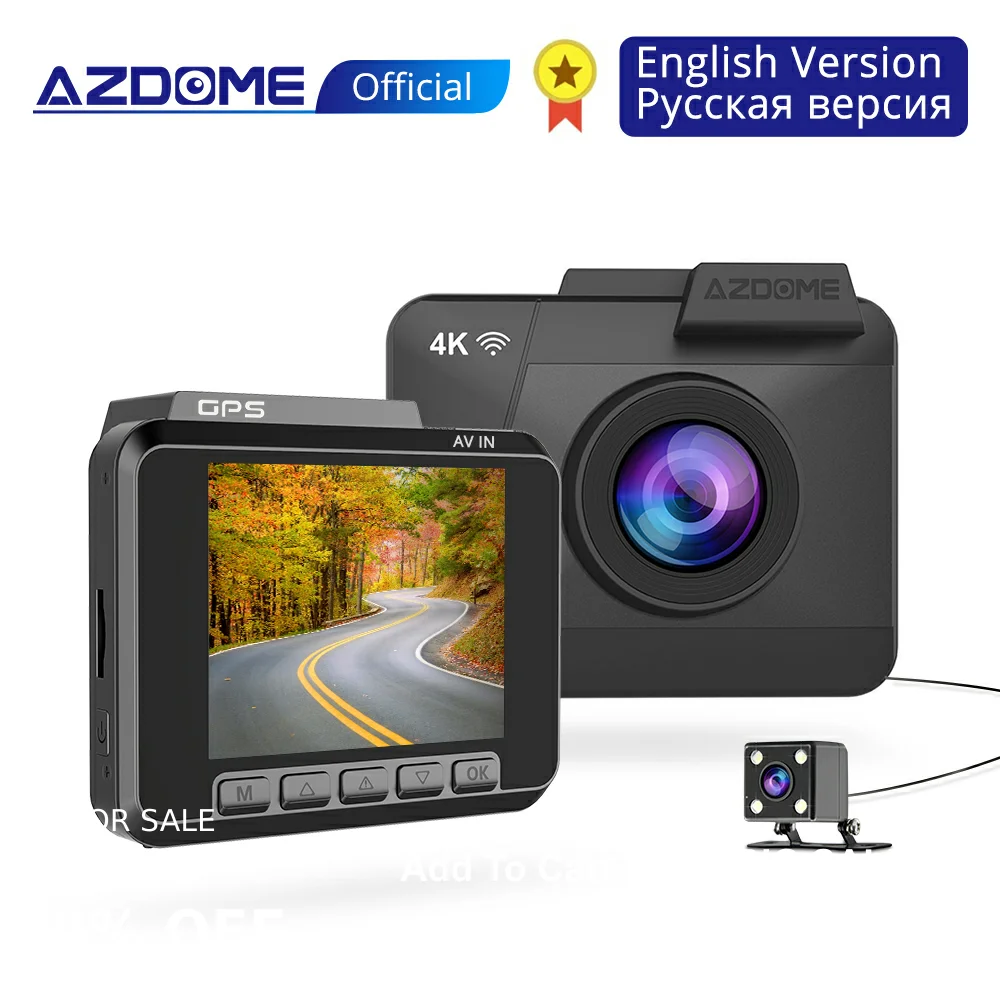 AZDOME M06 4K видеорегистратор UHD 2160P Wifi Автомобильный Встроенный GPS WDR ночного видения