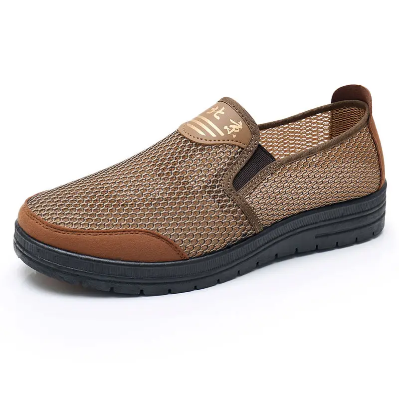 

Туфли мужские с круглым носком, дышащие, без застежки, повседневная обувь для отца, кроссовки, летние модные лоферы