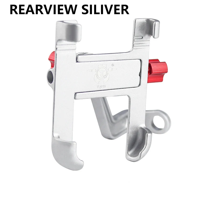 Rearview Siliver YPAY алюминиевый сплав велосипедный держатель для телефона Подставка для мотоцикла Руль заднего вида подставка для телефона крепление GPS для IPhone X 8P samsung S9 - Color: Rearview Siliver