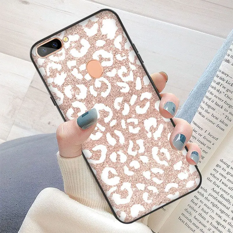 Gold Pink rose Glitter print