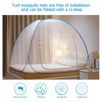 

1.8x2/1.5x2m Automatic Mosquito Net Installation-free Foldable Anti-Insect Net Tent Double Bed Mosquitera Canopy Netting