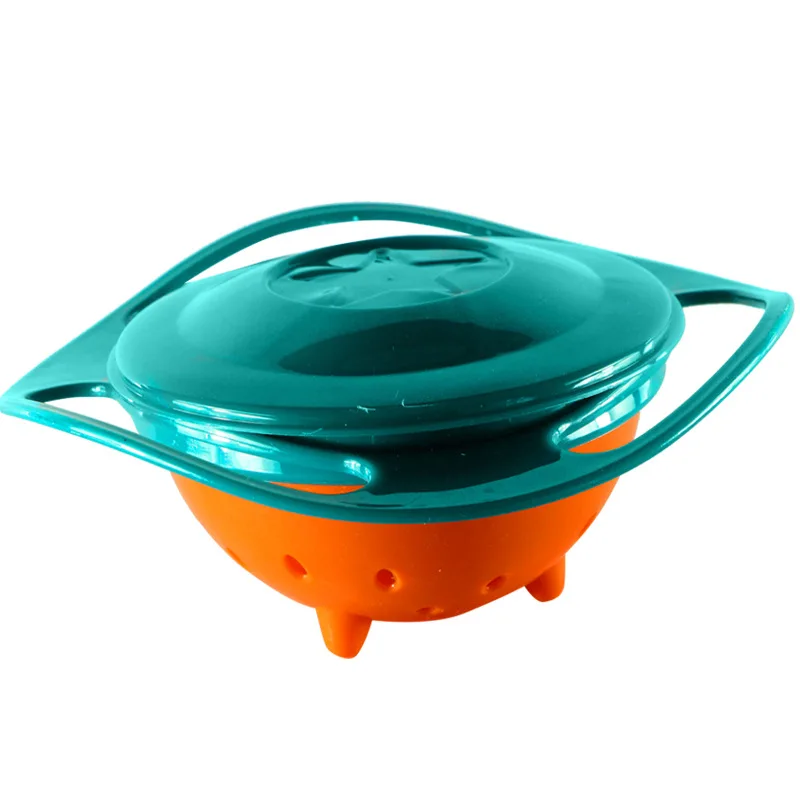 Детская Гироскопическая чаша для кормления универсальная Гироскопическая чаша для кормления 360 вращается непроливающееся детское блюдо для кормления милая детская Гироскопическая чаша для кормления детская посуда - Цвет: Green