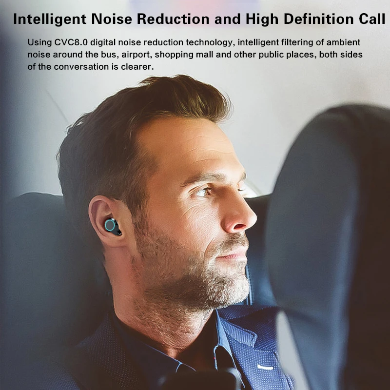 TWS Bluetooth V5.0 наушники 9D стерео беспроводные наушники IPX7 водонепроницаемые наушники 3300 мАч светодиодный внешний Смарт-аккумулятор для телефона Xiaomi