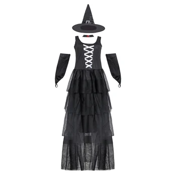 

Adult Ladies Womens Spellbound Witch Fancy Dress Costume Halloween Party Cosplay Clothing High Quality Costume M L XL 3Size