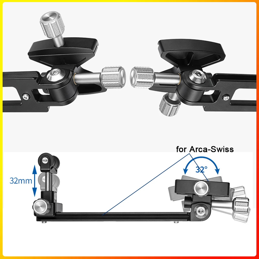Telephoto Lens Quick Release Plate Support Holder Bracket for Arca-Swiss Type Mount Ball Head Tripod