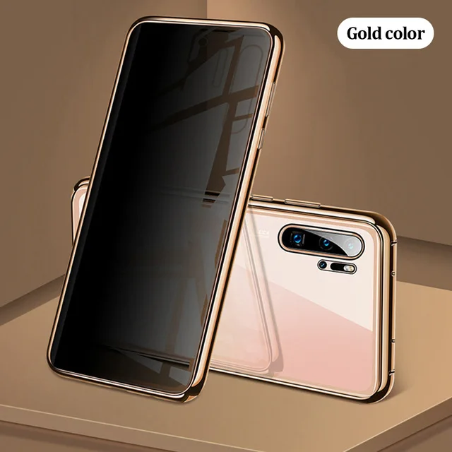 Gold Магнитные чехлы для huawei P20 P30 Pro mate 20 Honor 9X 20Pro 360, двухсторонние защитные чехлы из закаленного стекла - Цвет: Gold