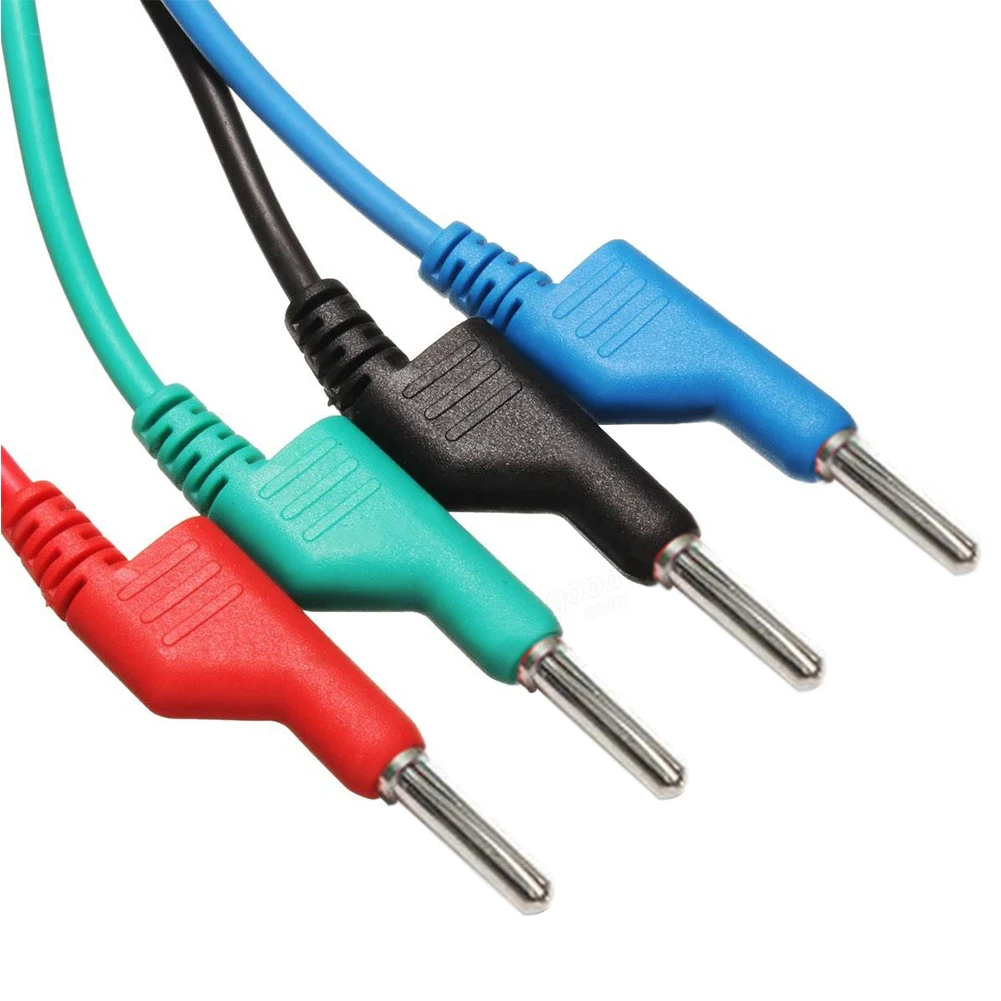 

4pcs 4mm 15A Practical Copper Portable Measuring Tools 1m Probe Test Leads Stackable Cable High Voltage Dual Banana Plug