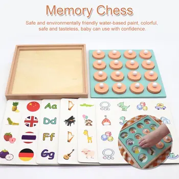 

Wooden Memory Match Chess Game 3D Puzzles Family Party Game Early Educational Toy For Children Over 3 Years Old Gift
