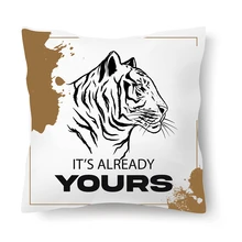 Capa de almofada de impressão padrão de tigre sofá decorativo fronha pele pêssego material de linho opcional acessórios de travesseiro