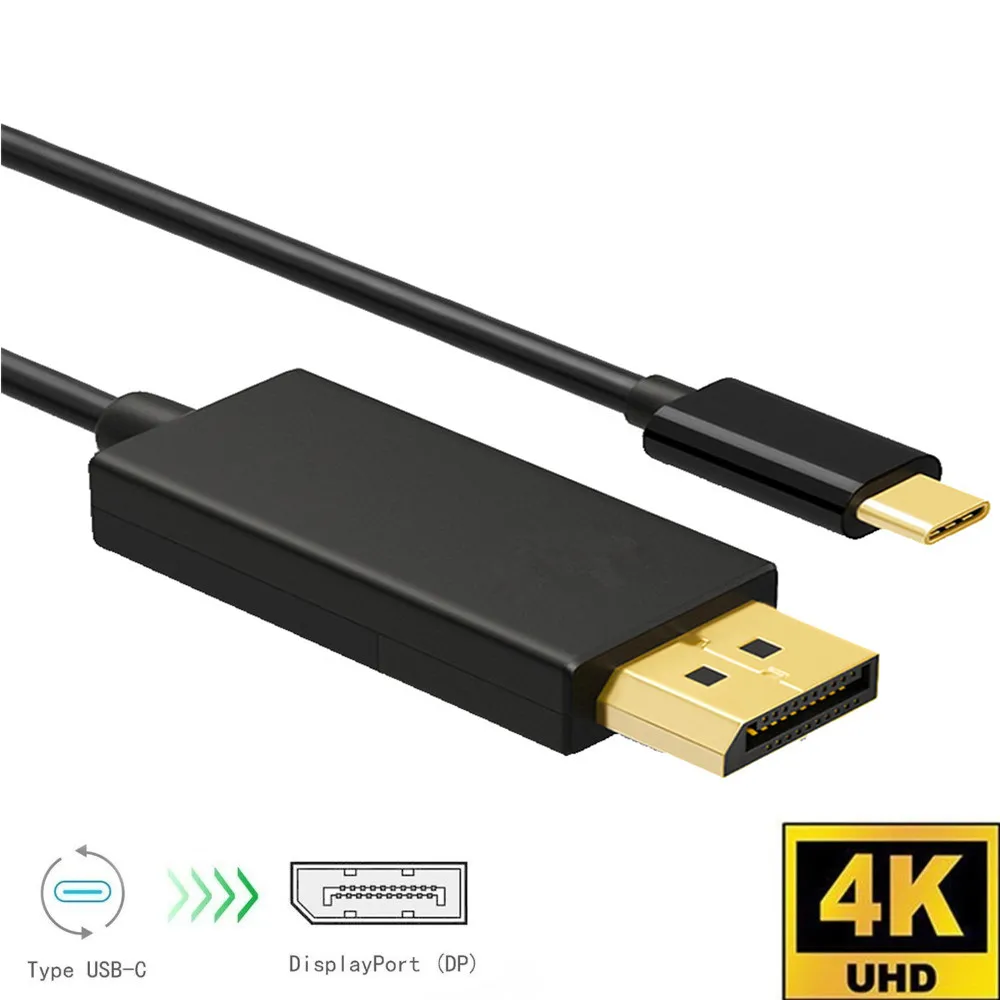 

1.8M USB 3.1 Type C to Display Port Cable Top Quality USB-C Male to DP Male 4K HDTV Adapter Converter FOR MacBook