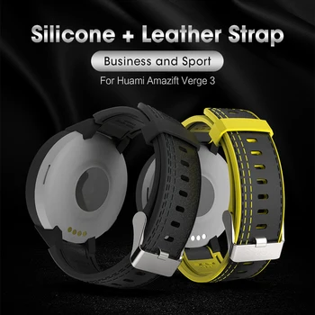 

Watch Strap For Huami Amazfit Verge Lite Silicone&Leather Sports Watch Strap For Huami Amazfit Verge 3 Watch Band