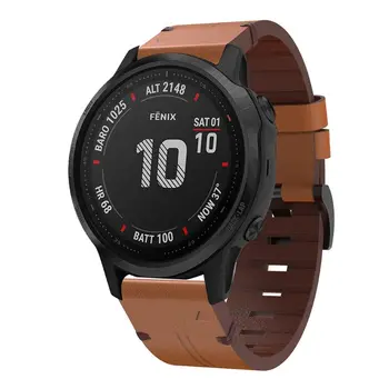 

Genuine Leather Watch Strap Wristband for Gar-min Fenix 6S/6S Pro/5S/5S Plus/D2 R9UA