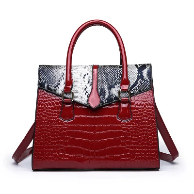 Модные женские сумки под змеиную кожу, дизайнерская сумка через плечо из змеиной кожи, роскошная сумка через плечо из искусственной кожи аллигатора, большие кошельки - Цвет: red