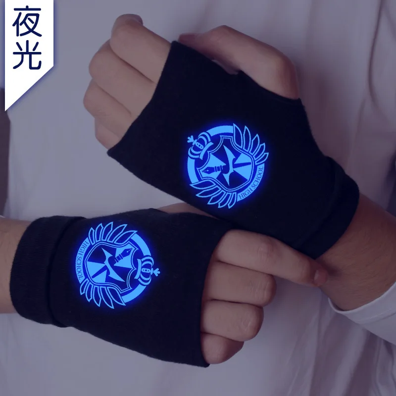 Danganronpa Dangan Ronpa светящиеся вязаные перчатки хлопковые теплые рукавицы на половину пальцев модные аксессуары для косплея подарок