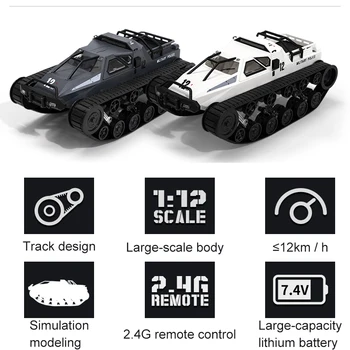 

RC Car Remote Control High Speed Drift Coarse Tooth Saw Crawler RC Tank Electric Off-Road Chariot Model Toy Car Gift for Kids