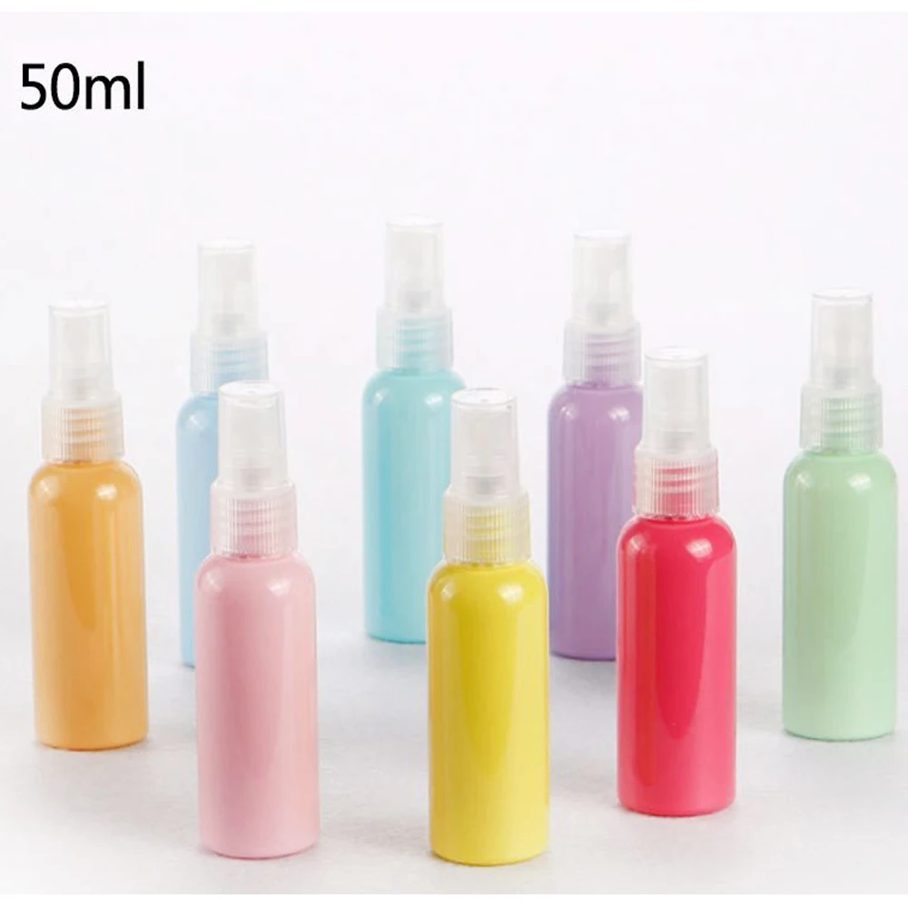 

10Pcs/lot 10ml/30ml/50ML Colorful Plastic Spray Bottle Empty Pump Atomizer Fine Mist Travel Vails Sample Dispensering