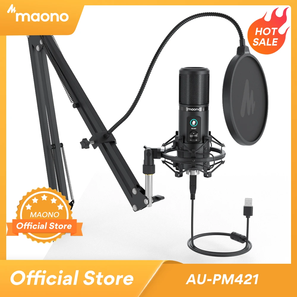 Профессиональный кардиоидный конденсаторный микрофон MAONO PM421 192 кГц/24
