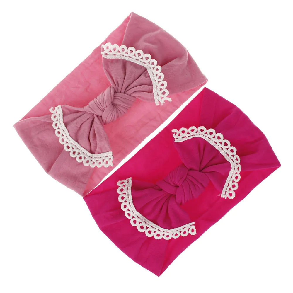 2020 Brand New Newborn Toddler Baby Girls Baby Bow Lace Elastic Hair Headband Hair Accessories Baby Gifts
