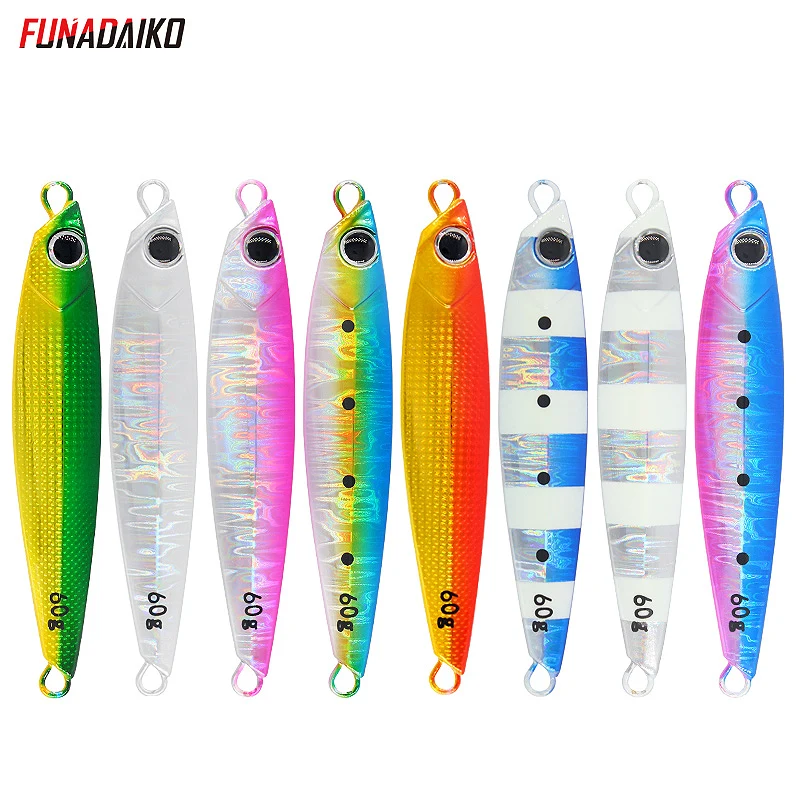 

FUNADAIKO 5pcs/lot fishing lure Metal jig Jigging lure slow jig lures isca artificial fishing jig lure micro jig 30g 40g 60g