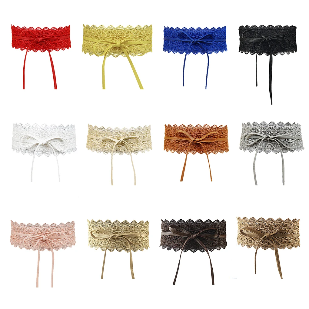 Женские стрейч пряжки ремень для широкой талии кружева эластичный корсетный