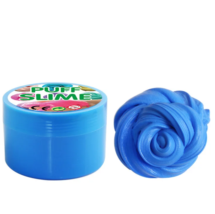 Пластилин slime Slym шпатлевка DIY puff gum детская головоломка рельеф прессования глиняная шпатлевка детские игрушки - Цвет: Deep blue 1pcs
