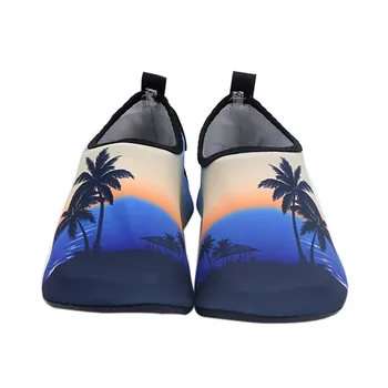 

Hot! Water Shoes Summer Beach Tree Scene Printed Ultralight Soft Flexible Elastic Slip On Footwear Wading Swimming Sportswear