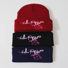 DRESSUUP Lil Peep Beanie с вышивкой xxxtentacion Мужская и женская вязаная шапка вязанные шапочки Skullies теплая зимняя унисекс Лыжная хип-хоп шапка