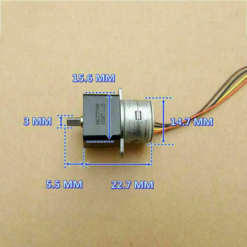 Micro 15MM DC 5V 2-Phase 4-Wire Gear Reduction Stepper Motor Full Metal Gearbox 